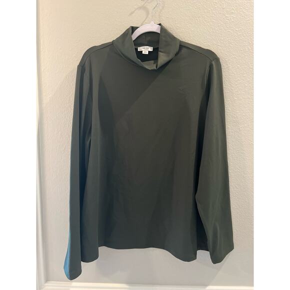 Per Se By Carlisle Tops - Per Se Womens Stretch Mock Neck Long Sleeved Nylon Turtleneck Green Size XXL